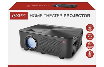 GPX PJ609B Home Theater Projector 720p 2500 Lumens HDMI USB VGA SD Black