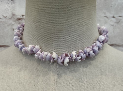 Muschel Halsband Halskette Tropical Shell Hawaiian Lila Nachlass Fund Beachy 16" - Bild 1 von 4