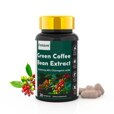 Green Coffee Bean Extract 750 mg 50% Chlorogenic Acid Pure Natural 30 Servings