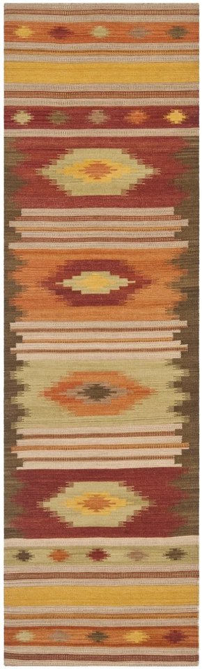 Kilim Collection Runner Rug - 2'3" x 8', Brown & Multi, Handmade Southwestern... - Image 2 of 4