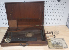Used Vintage Antique Ernst Challier German Zither W/ Inlayed Wooden Case Repair