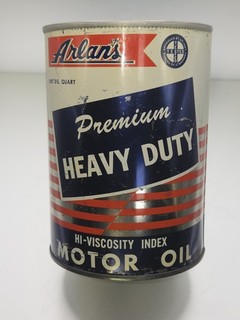Motor Oil Qt Can Arlan's motor oil Crimped Seam Empty Vinatge 50's Nice Can
