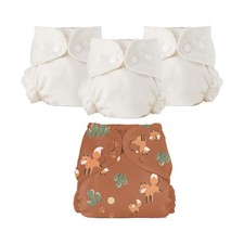 Best Esembly Cloth Diaper Bundle Set - 3 Organic Cotton Absorbent Inners and 1