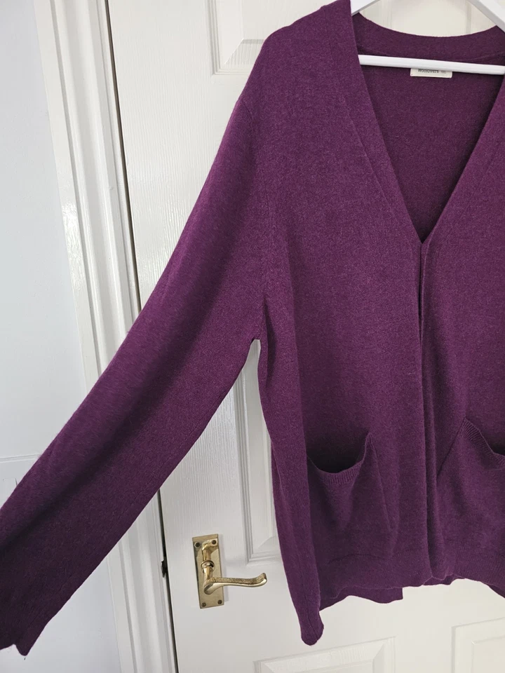 Cárdigan Woolovers Mezcla Cachemira Talla Para Hombre XXL Bolsillos Púrpura Mezcla Merino Foto 4 de 4