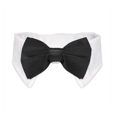 Dog Bowtie, Tux Dog Collar for Weddings with Handcrafted Adjustable White Col...
