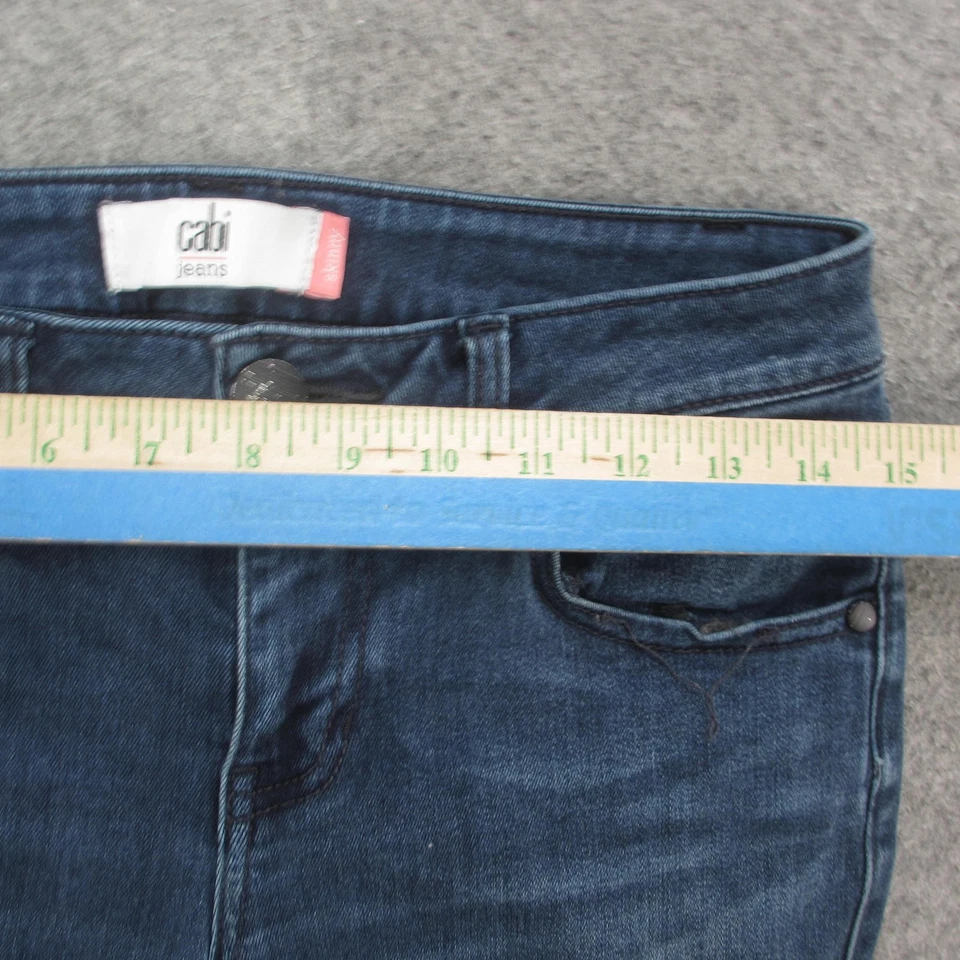 cabi Jeans Womens 2 Blue Skinny Distressed Stretch Denim Mid Rise Style 3193 - Image 3 of 4