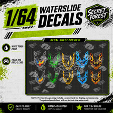 164 Scale Pontiac Trans Am Firebird Hood Bird Waterslide Decals - White Toner 164 Scale Pontiac Trans Am Firebird Hood Bird Waterslide Decals - White Toner