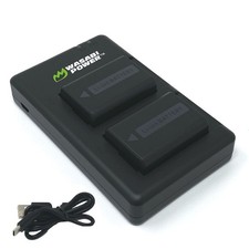 Wasabi Power Battery 2-Pack and USB-C Dual Charger for Sony NP-FW50