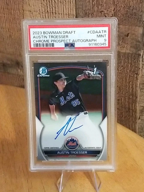 2023 Bowman Chrome Draft Austin Troesser 1st Bowman Chrome Prospect Auto PSA 9