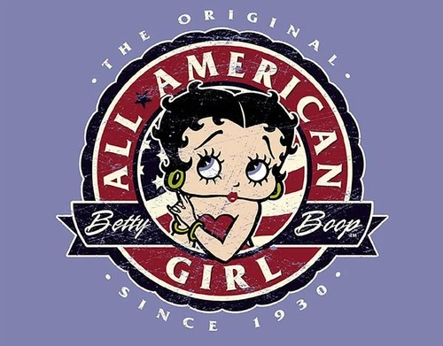 Tin Metal Signs Home Décor 8x12 Betty Boop All American Girl Nostalgic Vintage