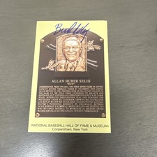  Bud Selig Signed Baseball Hall of Fame PostCard Commissioner / Brewers BB4 A  