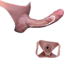 Realistic Penis Sleeve Pants Silicone Hollow Dildo Pants Wearable Penis Sheath