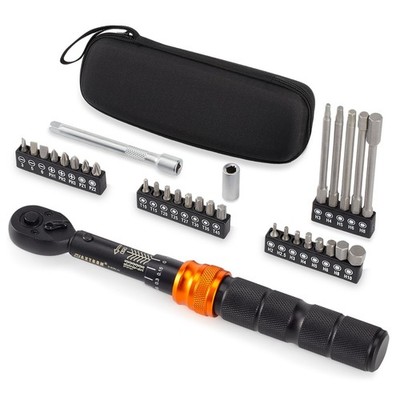 WAXTRON Bike Torque Wrench Set, 1/4 Inch Drive 2-20 Nm, 32-Piece Kit, Carbon ...