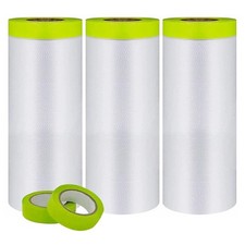 Pre-Taped Masking Film 55"x65' Painters Plastic Rolls  Tape