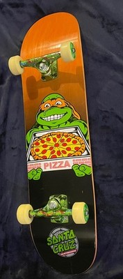 SANTA CRUZ TMNT MICHELANGELO SKATEBOARD DECK-8.0.  W/ Krux Trucks, Bones Wheels