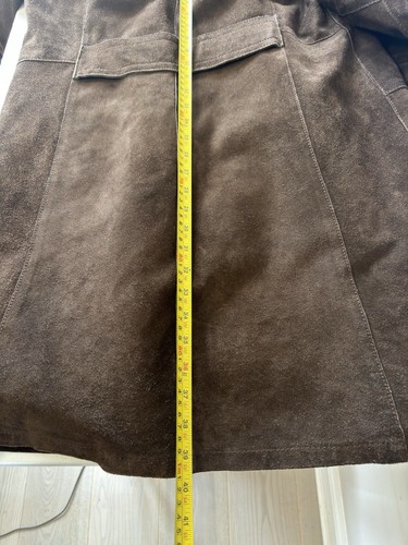 Austin Reed Men Suede Overcoat Dark Brown Size 52 (B12) - Picture 16 of 16