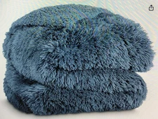 Bare Home Throw Shaggy Fleece Blanket,Coronet Blue