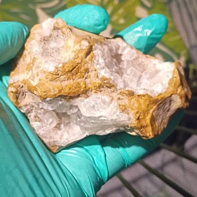 Quartz Crystal Geode Cluster in Rock Matrix Mineral Specimen Display Piece