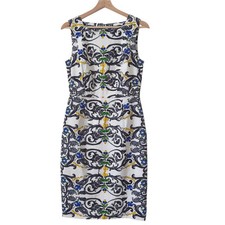 Anthropologie Peony Dress Womens 6 Boatneck Sheath Knee Length Classy Print $248
