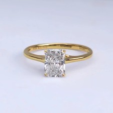 1ct Radiant Cut Lab-Grown Diamond Solitaire Ring – E/VS1 14K Yellow Gold IGI