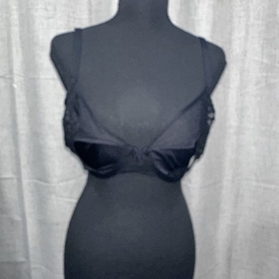 Savage X Fenty 34DDD Lace Trimmed Bra Adjustable Straps Wired Black Sexy