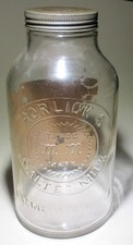 Vintage Horlicks Malted Milk Glass Jar w/ Lid Racine Wisconsin 1 Gallon