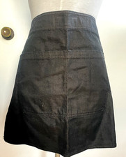 Chef Works Half Bistro Apron Washed Black Denim Unisex 2 Pocket