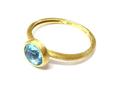 マルコ ビチェゴ❤️リング ジャイプール 9号 K18YG カルセドニー保証書完備 MARCO BICEGO Jaipur Ring 18K Gold Blue Topaz Size 14.5/US7.5 w