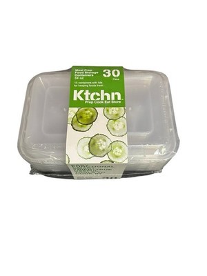 ktchn 30 piece meal prep food storage containers 34 oz 15 containers 15 lids