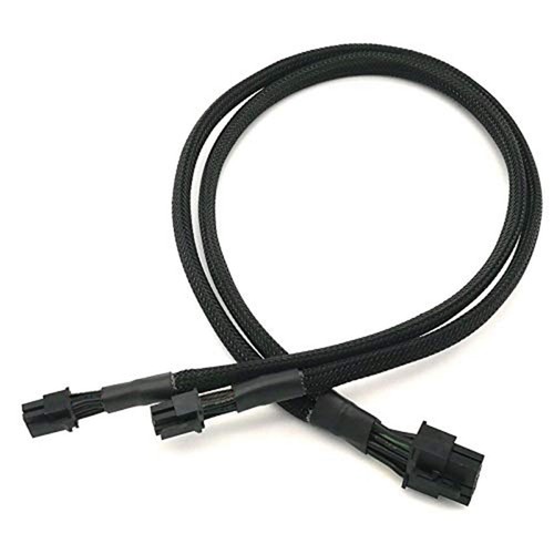 Dual Mini 6 Pin to 8 Pin PCI Express Video Card Power Adapter Braided Sleeved...