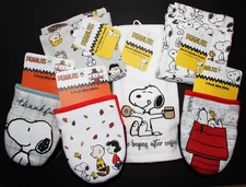 NWT PEANUTS Snoopy, Charlie Brown & Gang 2-Pk Mini Mitts & Kitchen Towels CHOICE