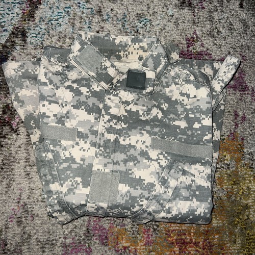 VTG Genuine US army field jacket BDU digital ACU camo shirts military Sz L - Picture 12 of 13