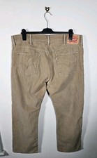 Levi's 514 Straight Fit Corduroy Trousers Men's 38x29 Light Brown Used ADJUSTED
