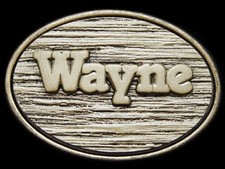 IJ01173 VERY COOL VINTAGE 1970s NAME ***WAYNE*** BRASSTONE BELT BUCKLE