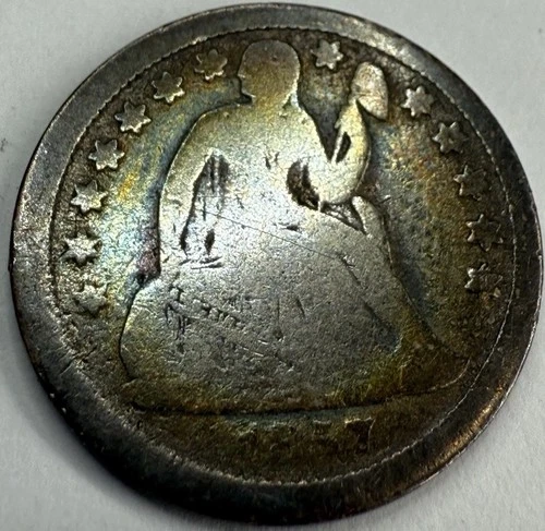 1857 Seated Liberty Dime Exact Coin Imaged #SL321