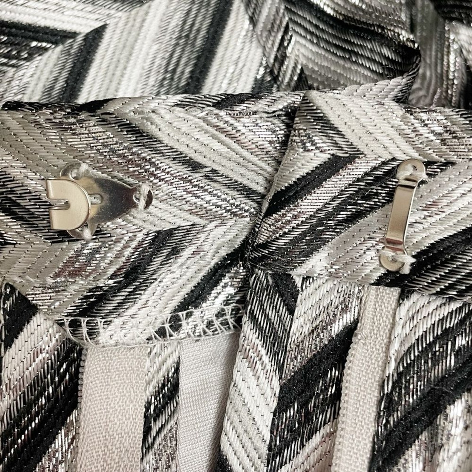 Lulus Creative Thinking Silver Black Metallic Zig… - image 13