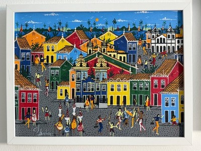 Ölgemälde 30cm x 40cm, Öl auf Leinwand, Signatur Ely Bahia. Weißer Rahmen