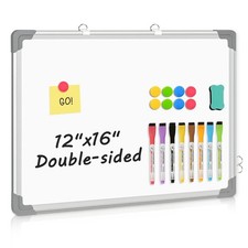 Double-Sided White Board, 16" x 12" Dry Erase Hanging for College Dorm Room