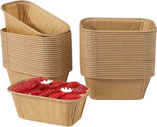 Mini Loaf Cake Cases 50Pcs Disposable Loaf Card Rectangular Mini Loaf Tin Liners