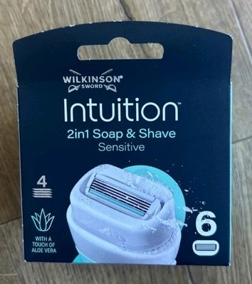 Wilkinson Sword Intuition Sensitive 2in1 Seife & Rasur 6 Nachfüllpatronen Aloe