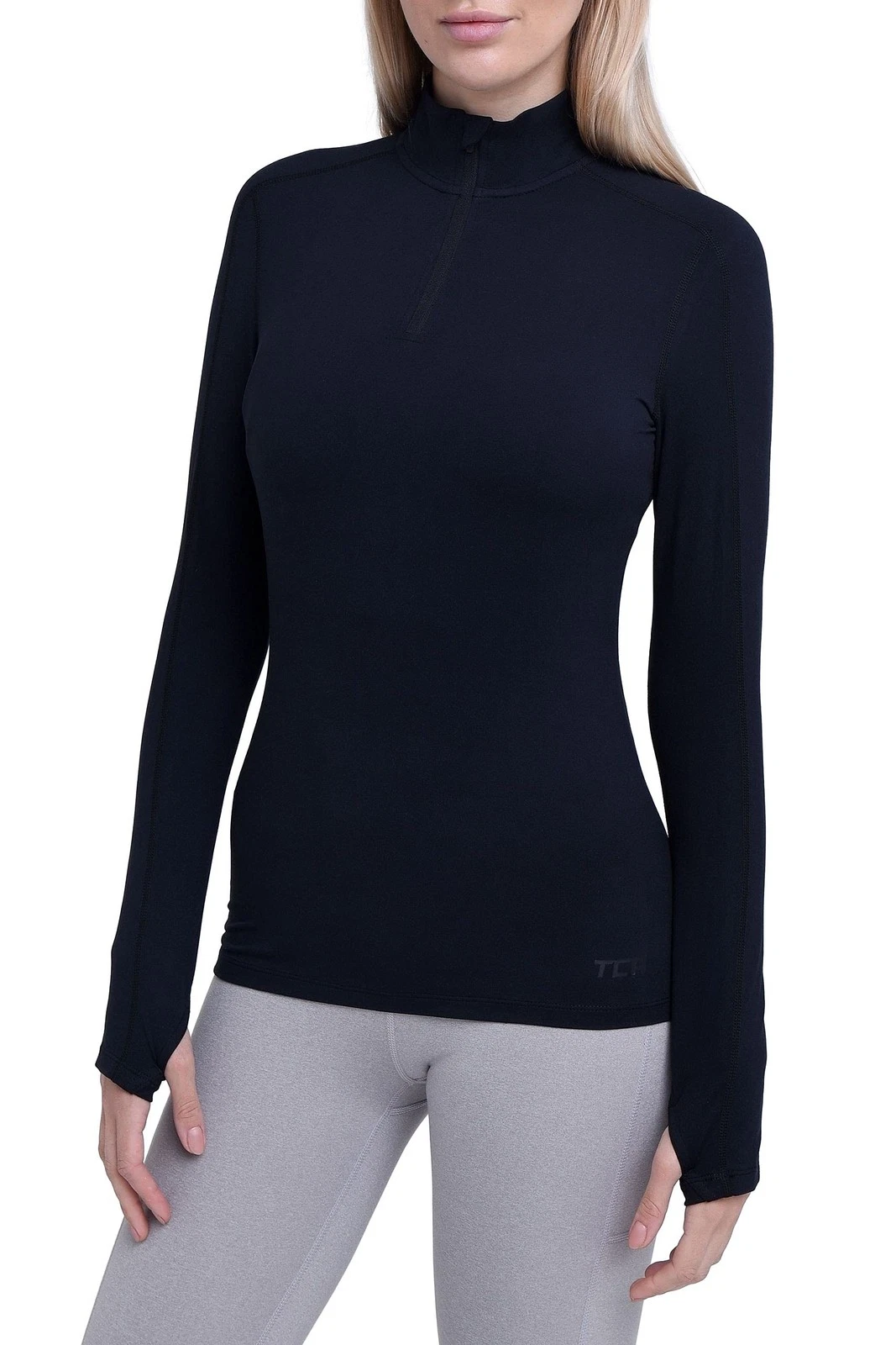 Women's Fusion Quickdry Lightweight Zip Pocket Running Shirt Black, M