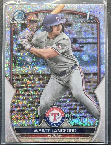 2023 Bowman Draft Wyatt Langford Chrome Sparkle Refractor 1st #BDC-106