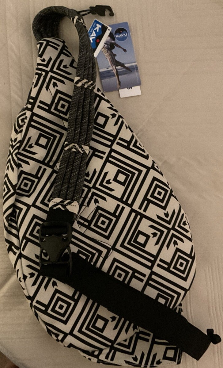 Kavu Rope Sling Bag Color: Black And White Pattern: Lobby 