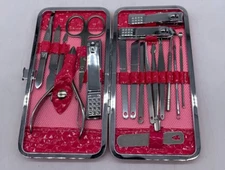 Yougai Beauty Tools Kit Mani-Pedi-18 Piece Set Pink Case