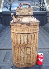 ANTIQUE USA SUNOCO ENISCO SIGN STEEL CAST IRON OIL CAN GAS STATION MAN ART TOOL