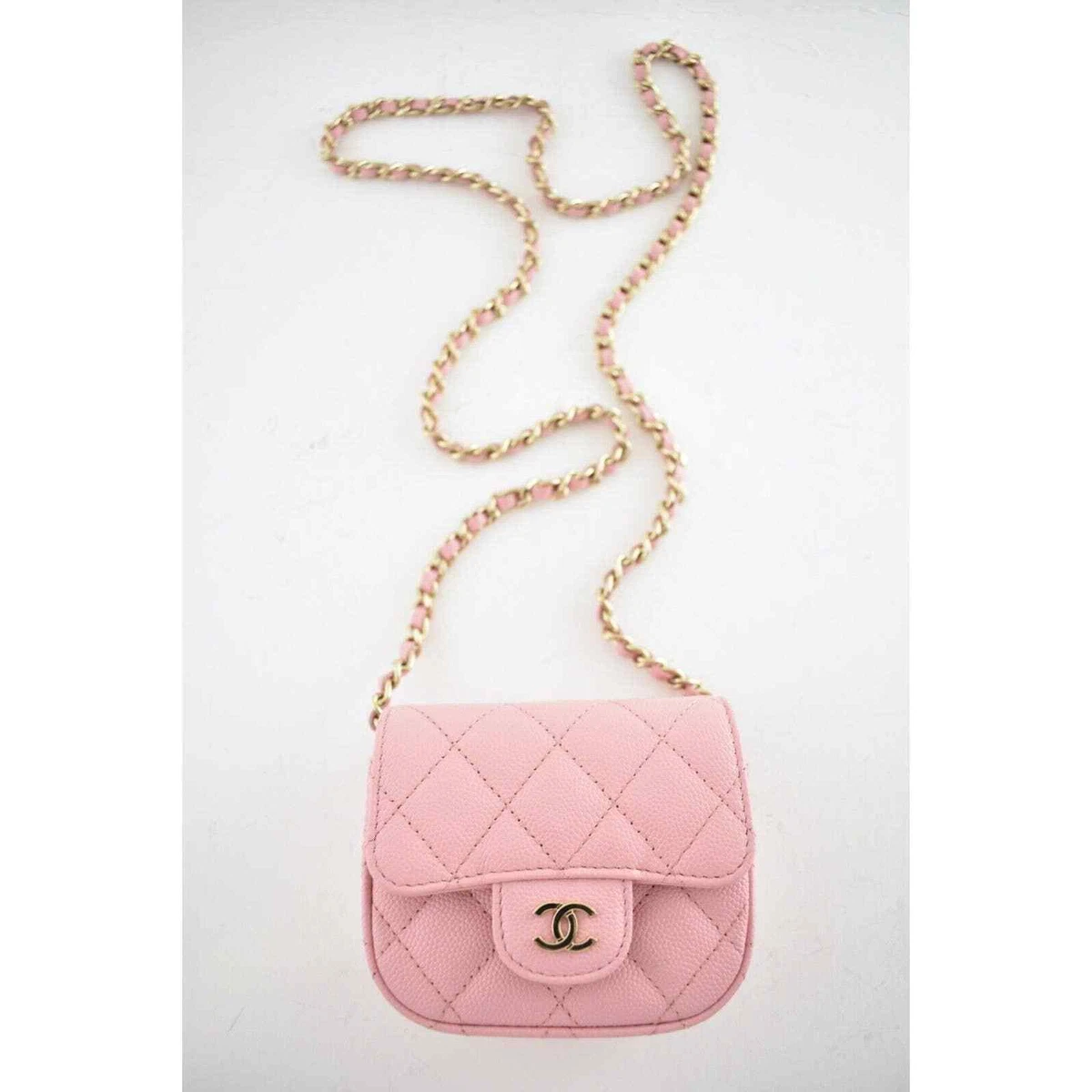 Chanel Mini Quilted Trendy CC Clutch With Chain Pink Lambskin Gold