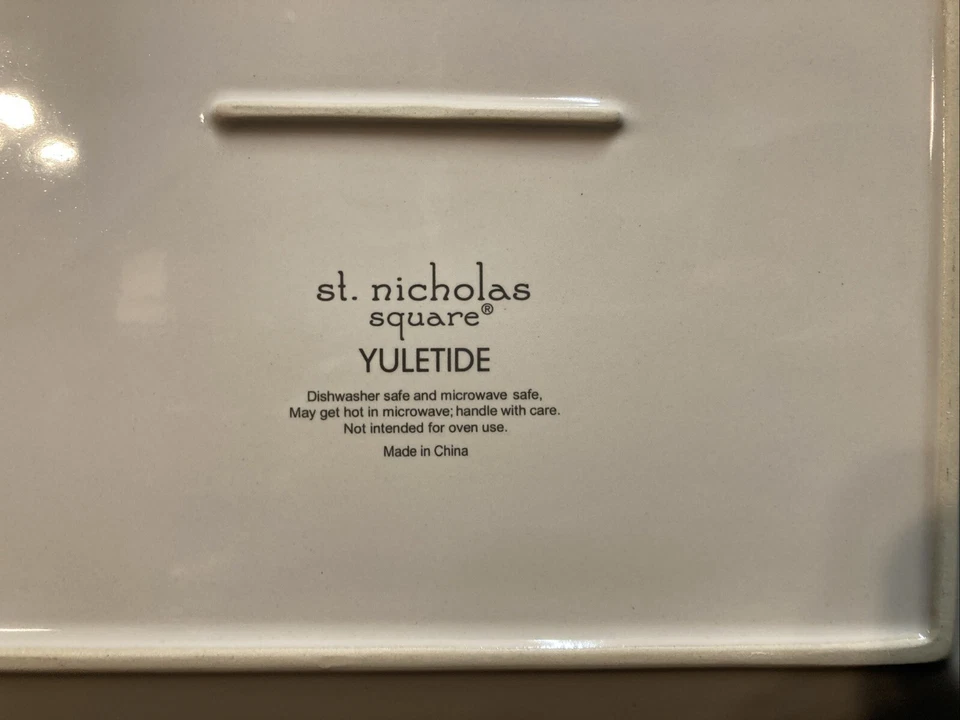 St. Nicholas Square Yuletide Snowman Red Cardinal Square Plate 10 1/8” - Image 4 of 4