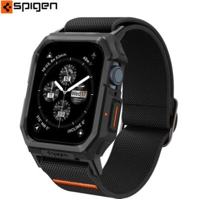 Etui mit Armband für Watch 45/44mm Ührenband Ührenarmband Cover Spigen Schwarz