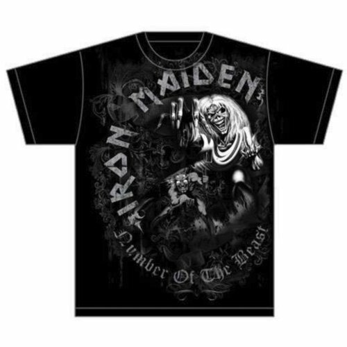Iron Maiden - Number Of The Beast Grey Tone T-Shirt Unisex Tg. S ROCK OFF