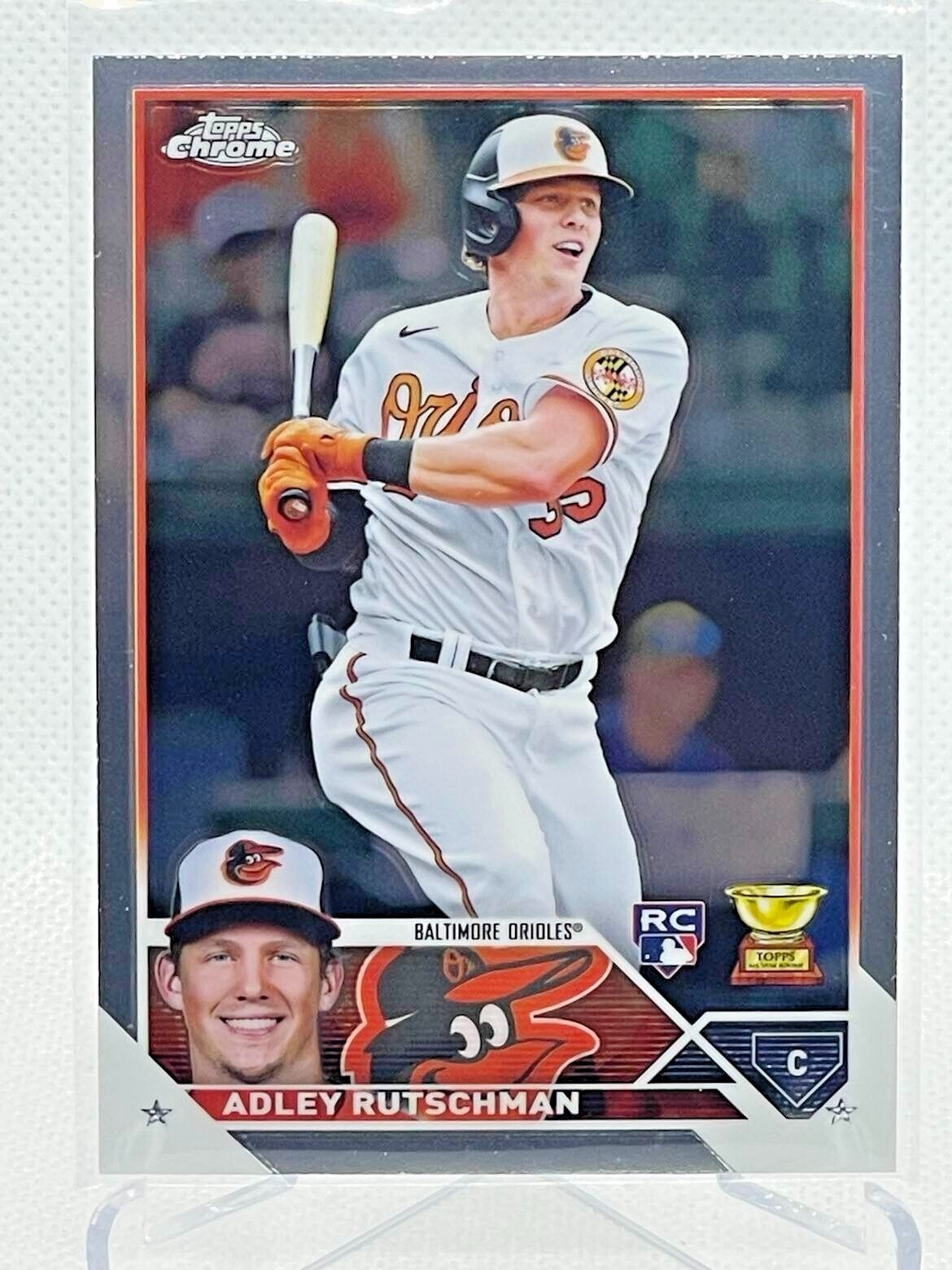 2023 Topps Chrome ADLEY RUTSCHMAN RC Rookie Card #1 Orioles Baseball Trophy